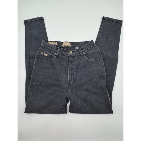 Express Denim - Vintage EXP Jeans by Express Faded Black High Waisted Tapered‎ Denim Pants 11/12